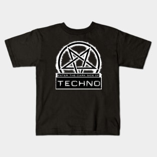 Dark side of Techno White Kids T-Shirt